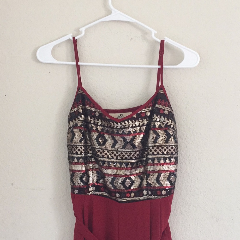 Red Jumpsuit with sequins